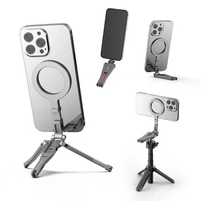 Zlos Ps03 Magflex Magsafe Tripod & Universal Magnetic Car Mount - Black / Silver